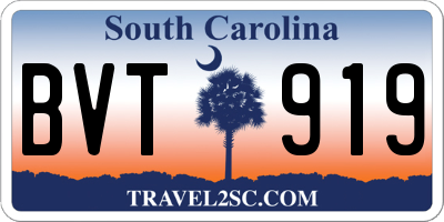 SC license plate BVT919