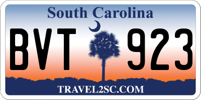 SC license plate BVT923