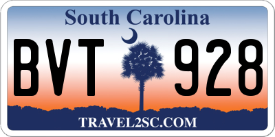SC license plate BVT928