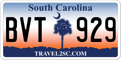 SC license plate BVT929