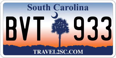 SC license plate BVT933