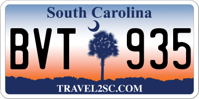 SC license plate BVT935