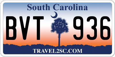 SC license plate BVT936