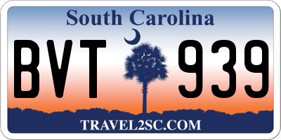 SC license plate BVT939