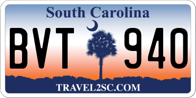 SC license plate BVT940