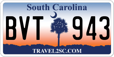 SC license plate BVT943
