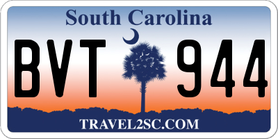 SC license plate BVT944