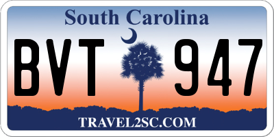 SC license plate BVT947
