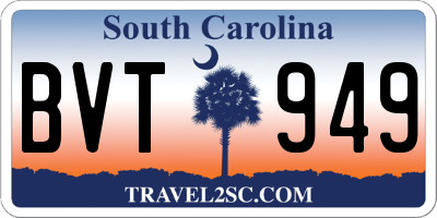 SC license plate BVT949