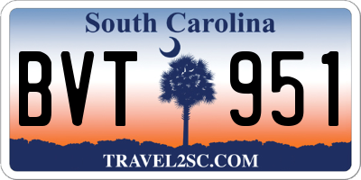 SC license plate BVT951