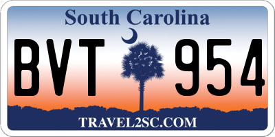 SC license plate BVT954