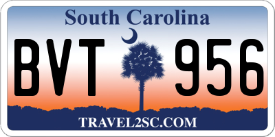 SC license plate BVT956