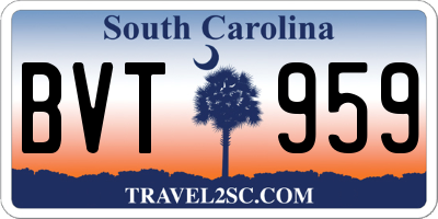 SC license plate BVT959