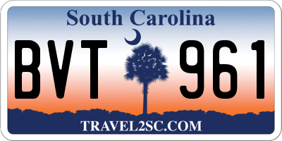 SC license plate BVT961