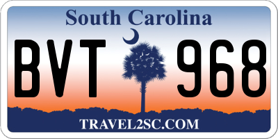 SC license plate BVT968