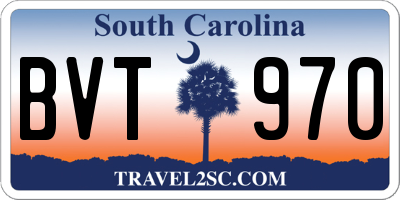 SC license plate BVT970