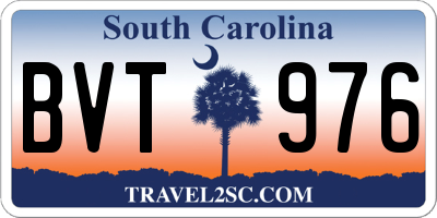 SC license plate BVT976