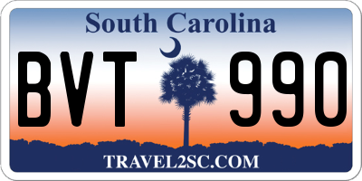 SC license plate BVT990