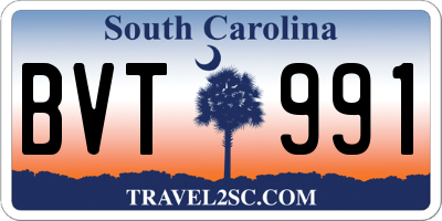 SC license plate BVT991