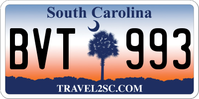 SC license plate BVT993