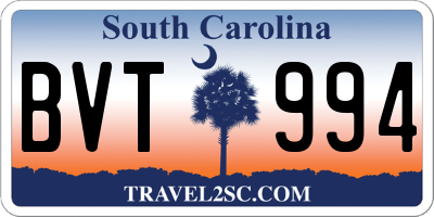 SC license plate BVT994