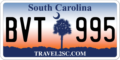 SC license plate BVT995