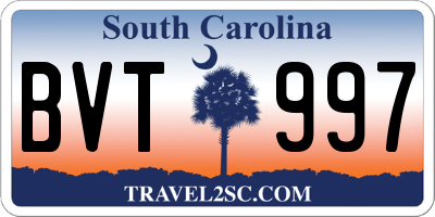 SC license plate BVT997