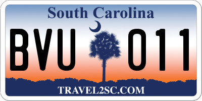 SC license plate BVU011