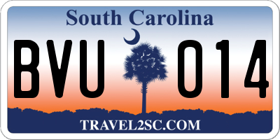 SC license plate BVU014