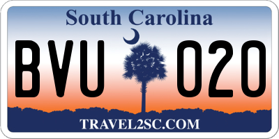 SC license plate BVU020