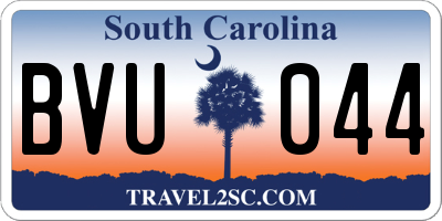 SC license plate BVU044