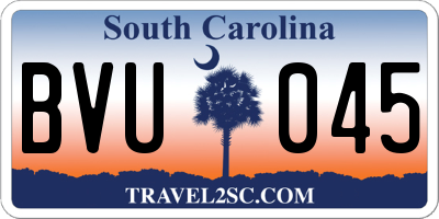 SC license plate BVU045