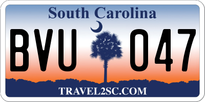 SC license plate BVU047