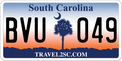 SC license plate BVU049