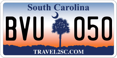 SC license plate BVU050