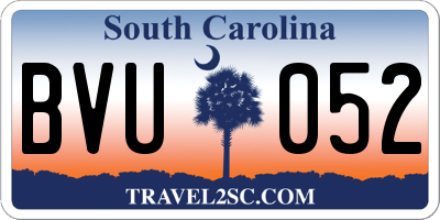SC license plate BVU052