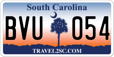 SC license plate BVU054