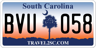 SC license plate BVU058