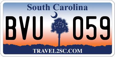 SC license plate BVU059