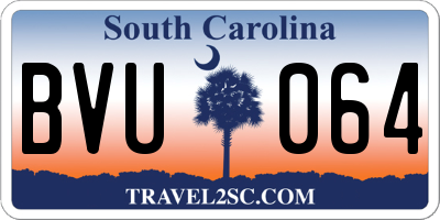 SC license plate BVU064