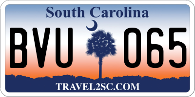 SC license plate BVU065