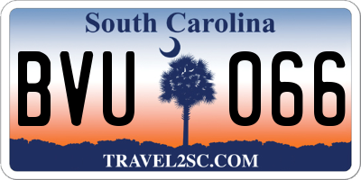 SC license plate BVU066
