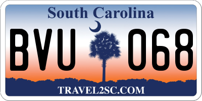 SC license plate BVU068