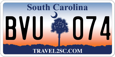SC license plate BVU074