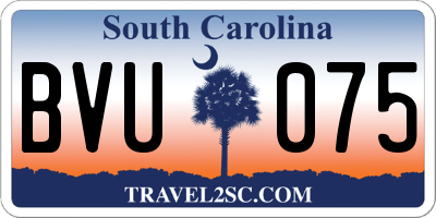 SC license plate BVU075