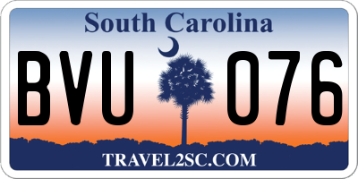 SC license plate BVU076