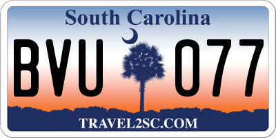 SC license plate BVU077