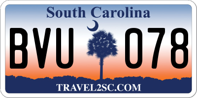 SC license plate BVU078