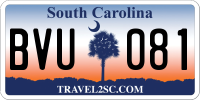 SC license plate BVU081