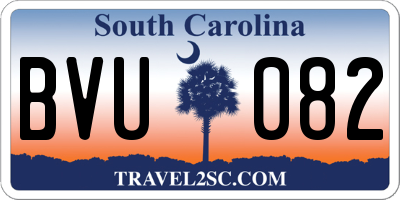 SC license plate BVU082